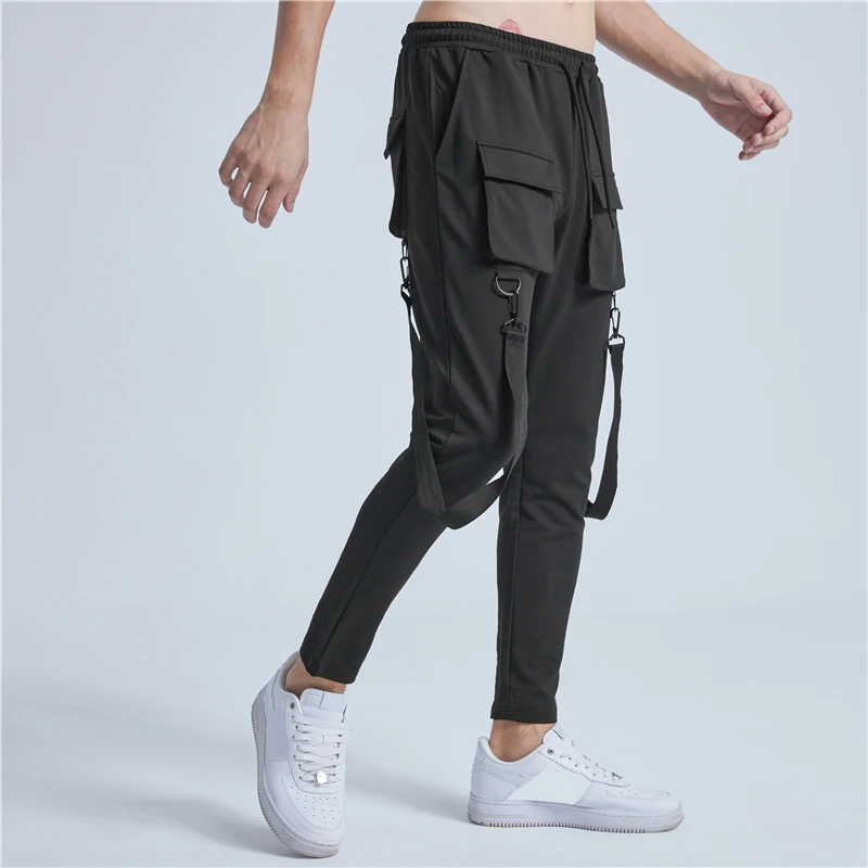 Брюки Rainbowtouches Брендовые мужские уличные однотонные с несколькими карманами