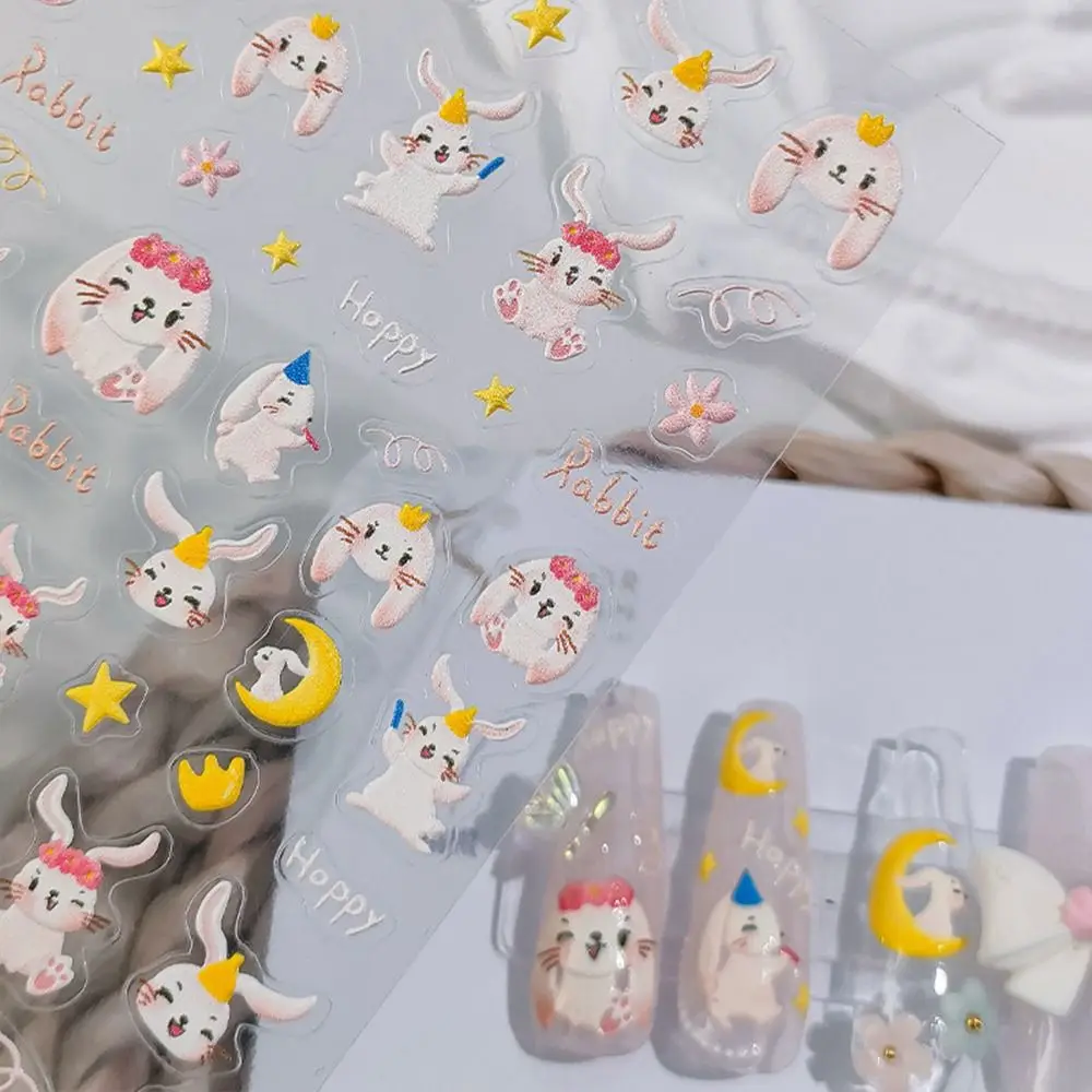 

1 Sheet 5D Realistic Relief Funny Cute Bear Rabbit Adheisve Nail Art Stickers Decals Manicure Accessories DIY Ornaments