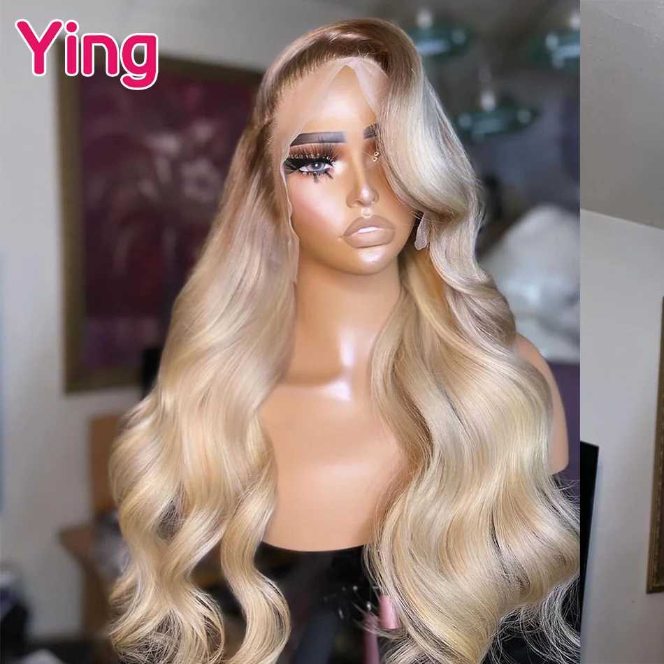 Ying 1 b 613 Blonde 13X6 Body Wave Human Hair Lace Frontal Wigs 28 30 Inch 180% Brazilian Remy 13X4 Transparent Lace Front Wigs