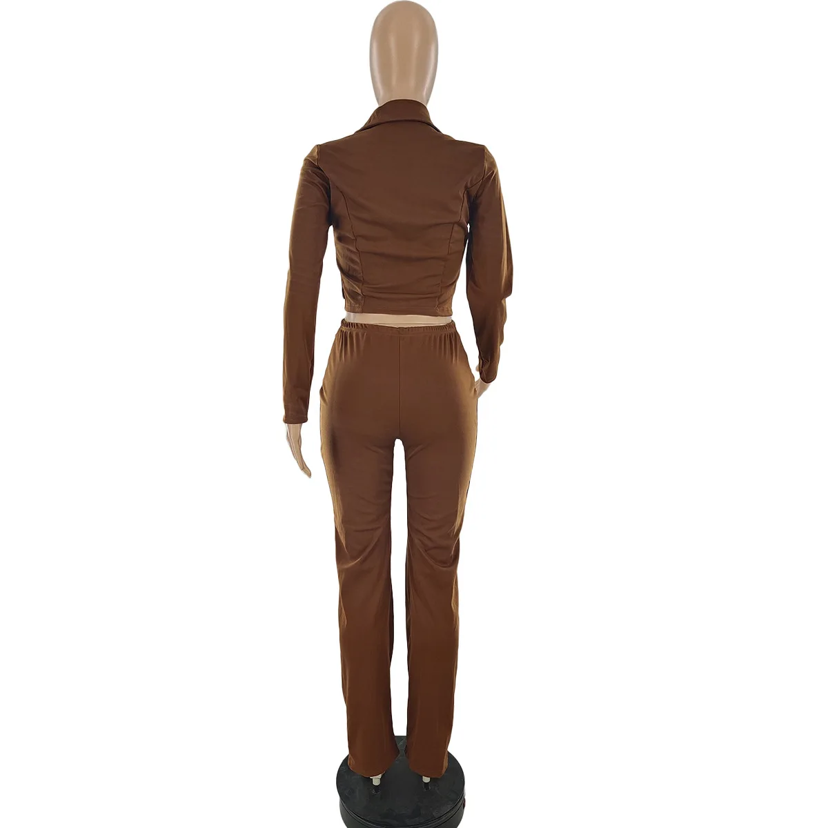 2021 Lady Work Suit Pants with Elastic Band High Waist Women Single Button Solid Colors Office Blazer Short Blazer Two Piece Set