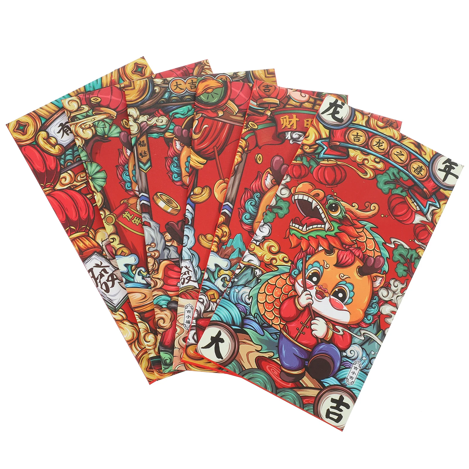 

6 Pcs Money Bag Red Envelope Festival Chinese Zodiac New Year Gift Paper Envelopes
