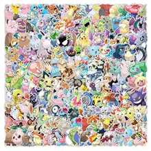 10/30/50/100/200Pcs Kawaii Pikachu Pokemon Stickers Motorcycle Phone Car Skateboard Laptop Decal Sticker Waterproof Classic Toy