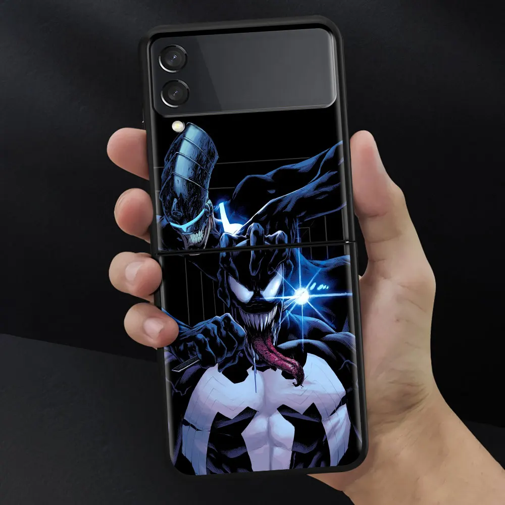 Складной чехол с рисунком Веном из комиксов Marvel для Samsung Galaxy Z Flip 3 чехол-накладка