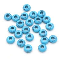 10pcs natural crystal blue turquoise large hole beads 4mm hole abacus beads lady jewelry making diy necklace bracelet accessory