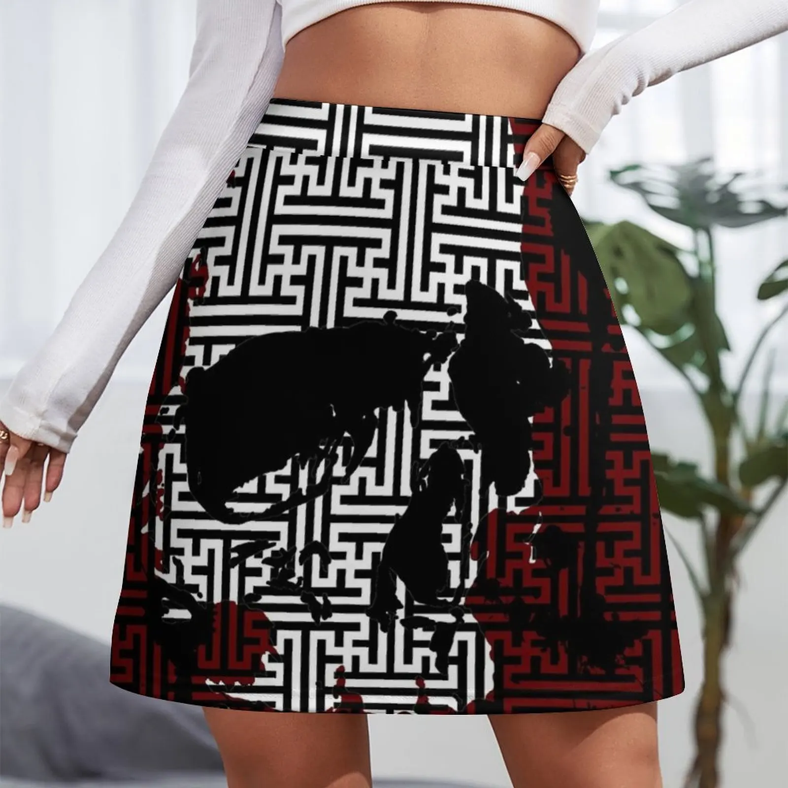 Мини-юбка с черепом sayagata мини-юбка женская юбка атласная одежда