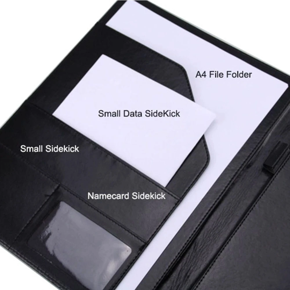 A4 Clipboard Folder Portfolio Multi-function Leather Organizer Sturdy Office Manager Clip Writing Pads Legal Paper Contract |