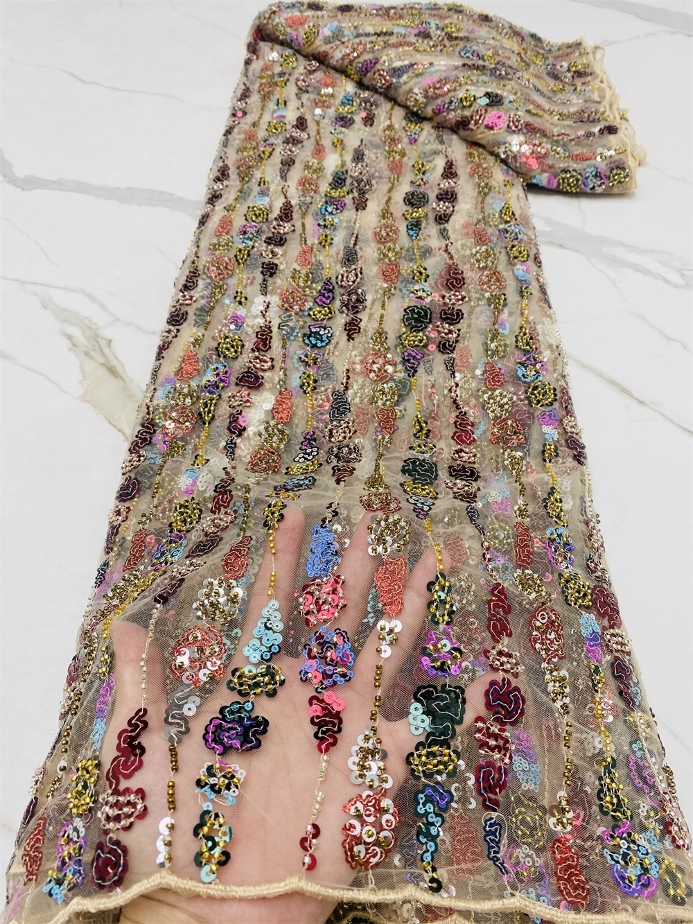 

Нигерийские блестки, вышивка бисером, французская Тюлевая кружевная ткань 2023, Высококачественная фототкань для свадебного платья 4540B