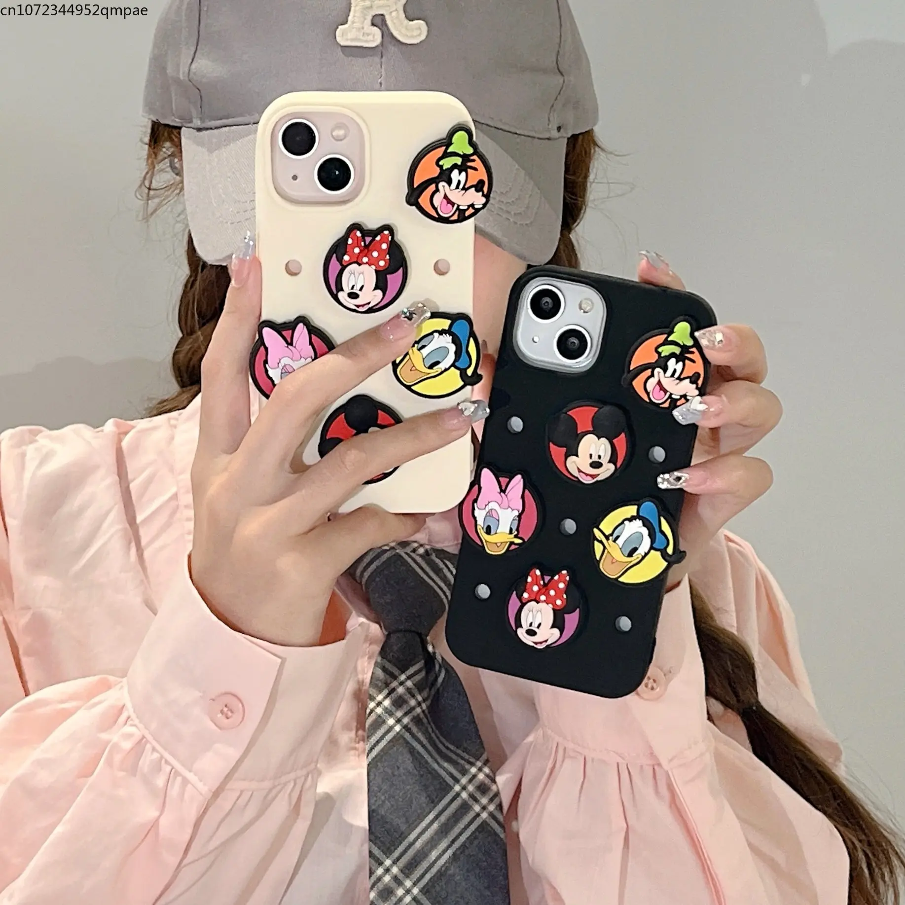 

3D Cartoon Disney Mickey Minnie Detachable Phone Case for IPhone 14 13 12 11 Pro Max Couple Anti-drop Silica gel Soft Back Cover