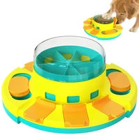 pet puzzle toys slow food dispenser nonslip anti choke bowl for dog interactive training multifunction turntable pet food dish