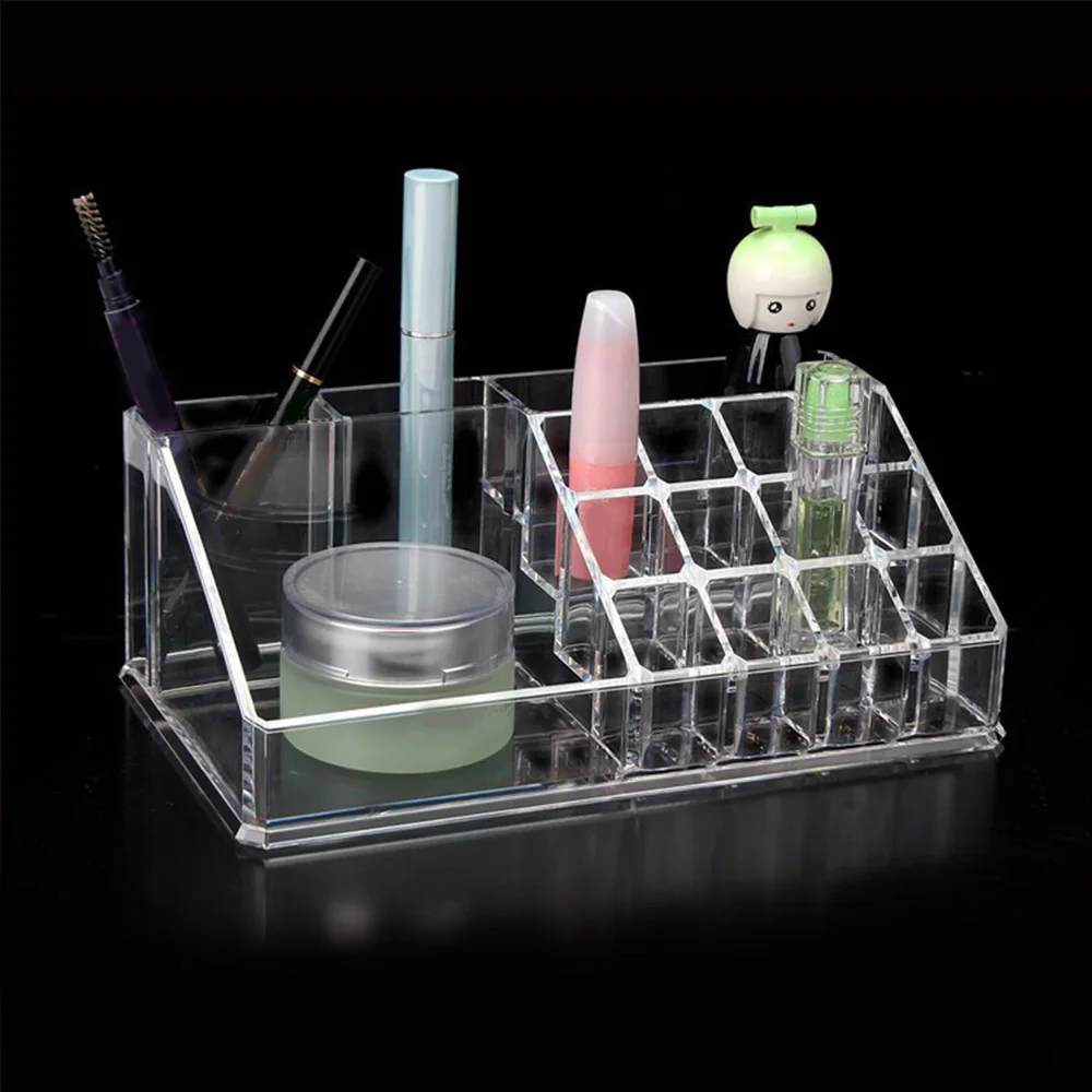 

Multiple Grid Acrylic Transparent Makeup Organizer Storage Boxes Make Up Organizer Lipstick Holder Jewelry Box Display Stand