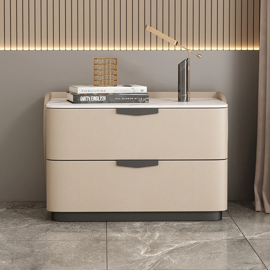 

Прикроватный столик с ручкой, винтажный, деревянный, для спальни, минималистичный, из массива дерева и кожи, с ящиками для хранения, тумба, мебель для спальни