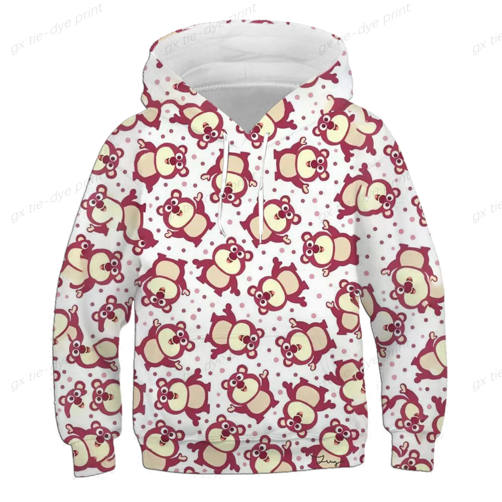 

От 1 до 14 лет Детская Спортивная толстовка с изображением клубничного медведя 4, Повседневная Толстовка с изображением героев мультфильмов ...