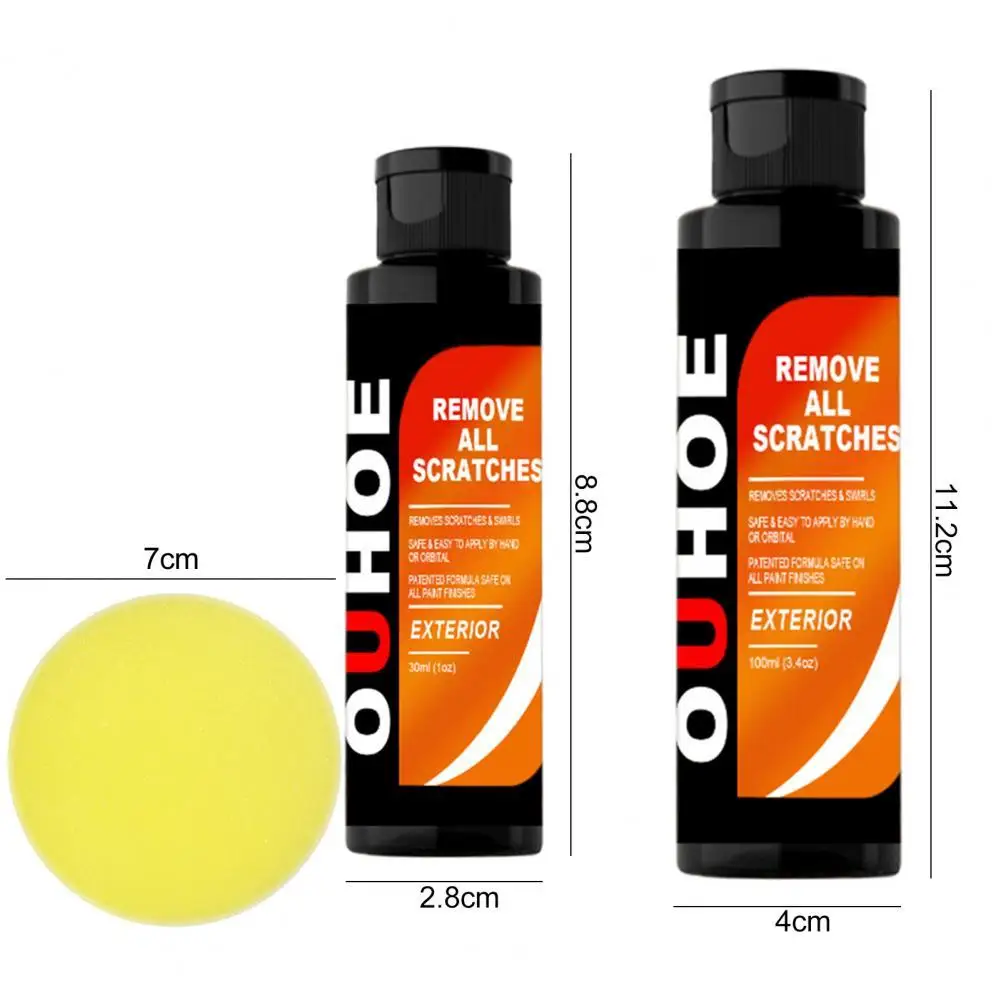 

30ml/100ml Car Paint cleaner Quick Fixing Scratch Repair Brighten Gloss with Cleaning Sponge Car Scratch Repair Maintenance