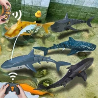 2 4ghz remote control animals submarine fish robots bath tub swimming pool electric prank rc shark toys for kids boys children