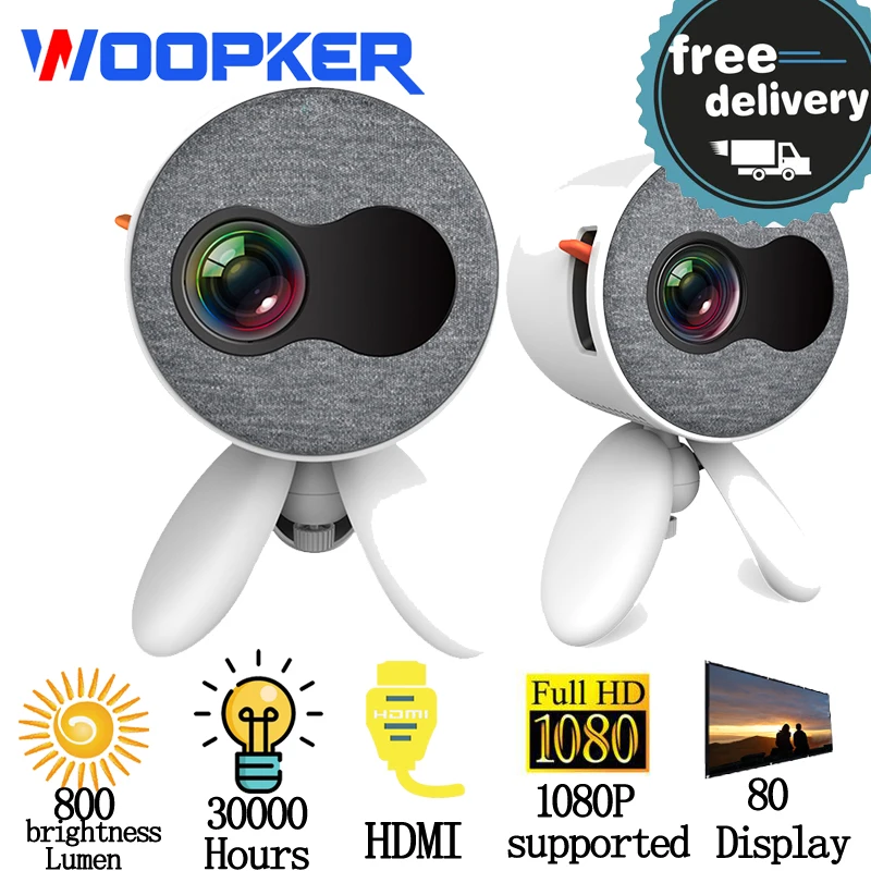 

Светодиодный проектор WOPKER Mini YG220, домашний медиапроектор с синхронизацией для ТВ и аудио, проигрыватель для фильмов 4k