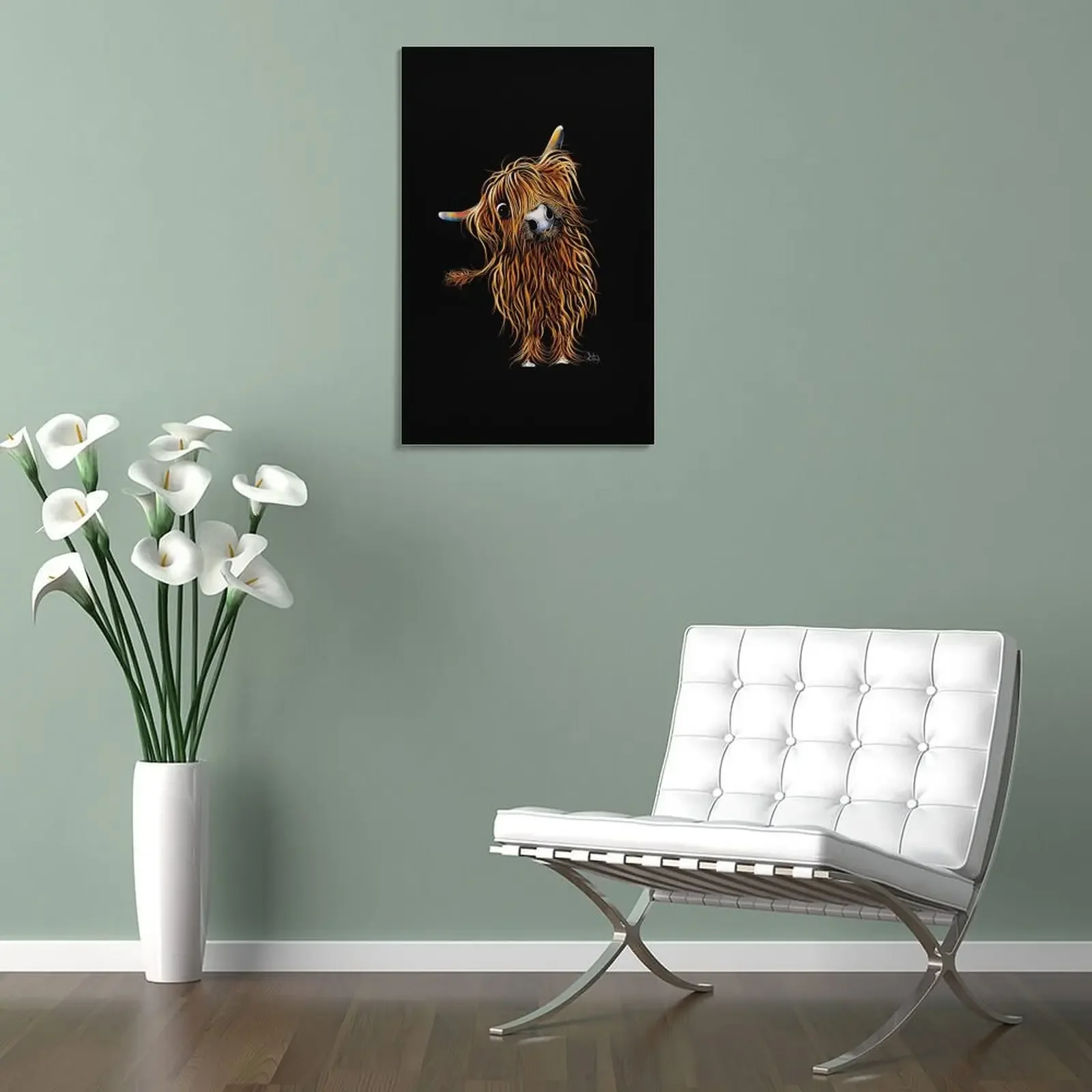 HiGHLaND CoW PRiNT SCoTTiSH ɼoooWeee' BY SHiRLeY MacARTHuR Холст Картина Спальня деко скандинавский