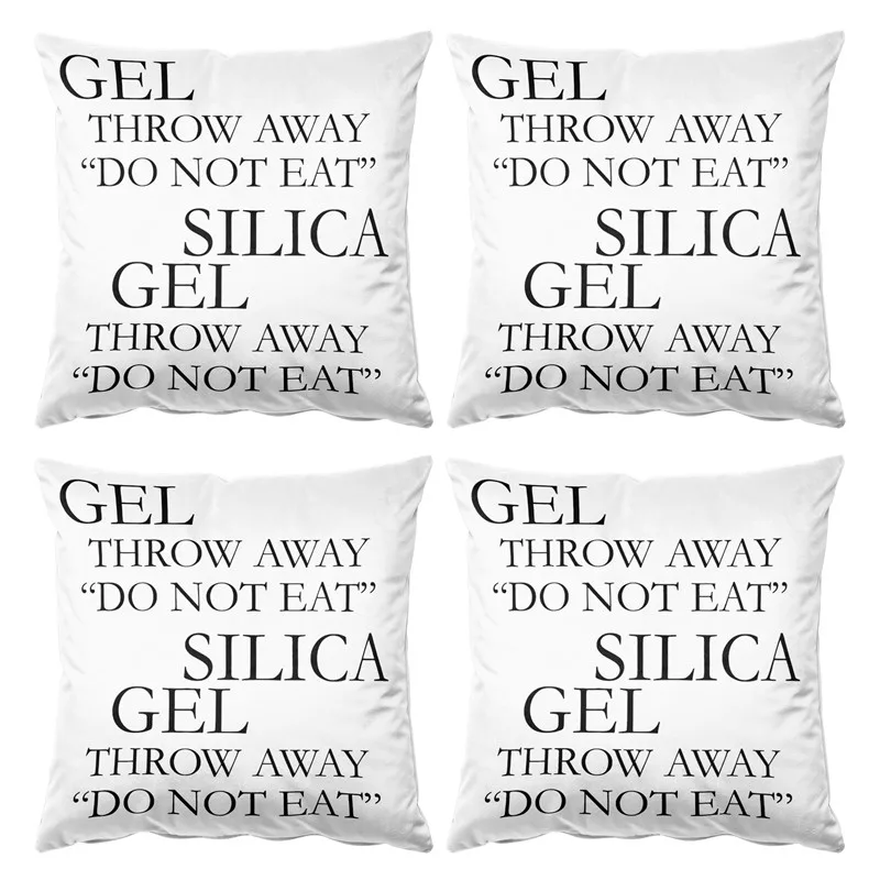 

18'' x 18'' Set of 4 Silica Gel Do Not Eat Throw Pillow Cushion Covers Cases Pillowcases for Couch Sofa Living Room 45cm x 45