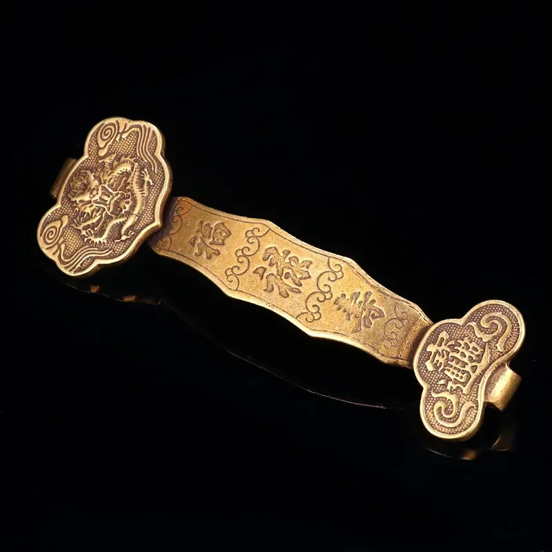 Винтажная латунная фигурка Руйи удача процветание долголетие узор дракона