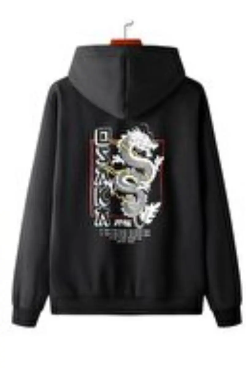 

Unisex hooded black Oversize Sweatshirt printed Osaka