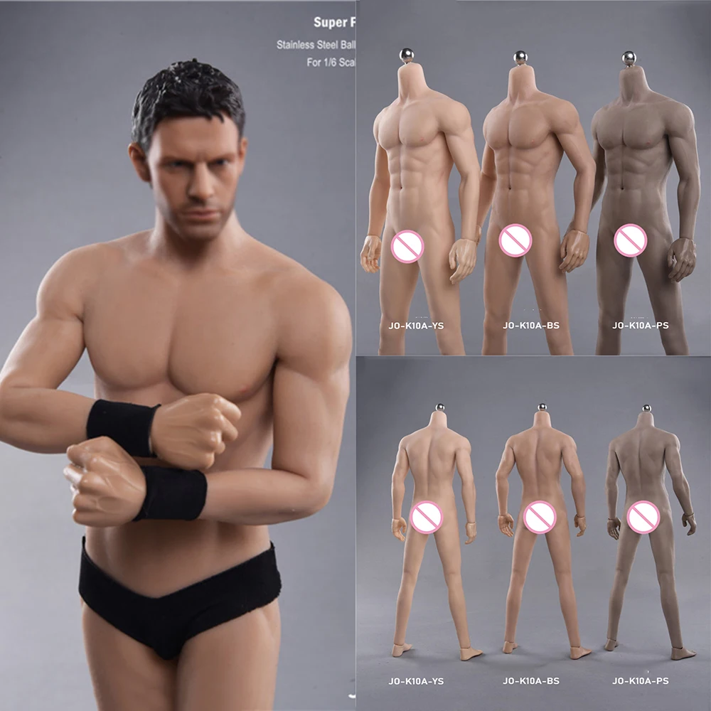 JOK-10A Черный/Бледная/Собъектная кожа 1/6 Новый бодибилдинг Мужской супер-гибкий