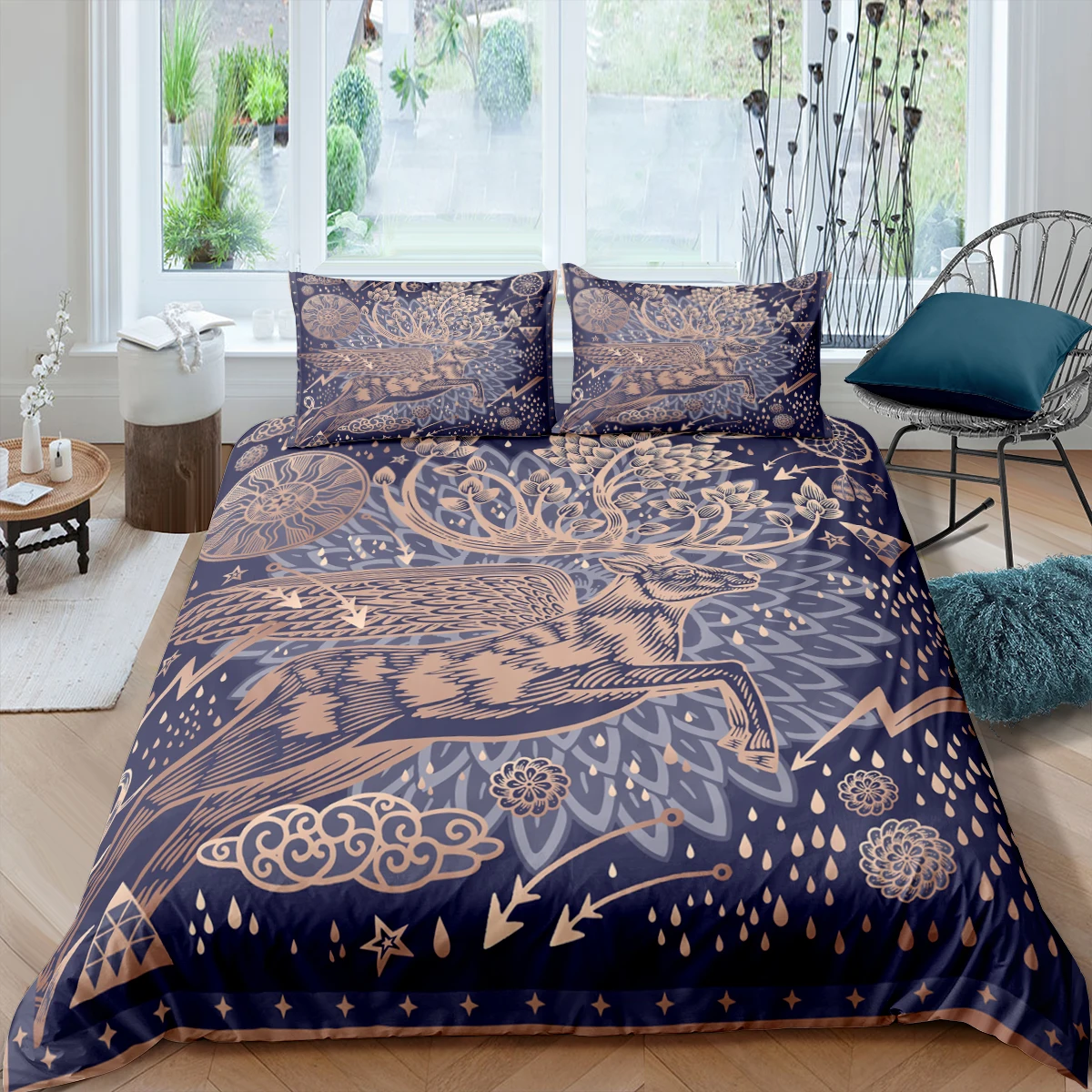 Домашний текстиль роскошный 3D комплект с пододеяльником и наволочкой в стиле