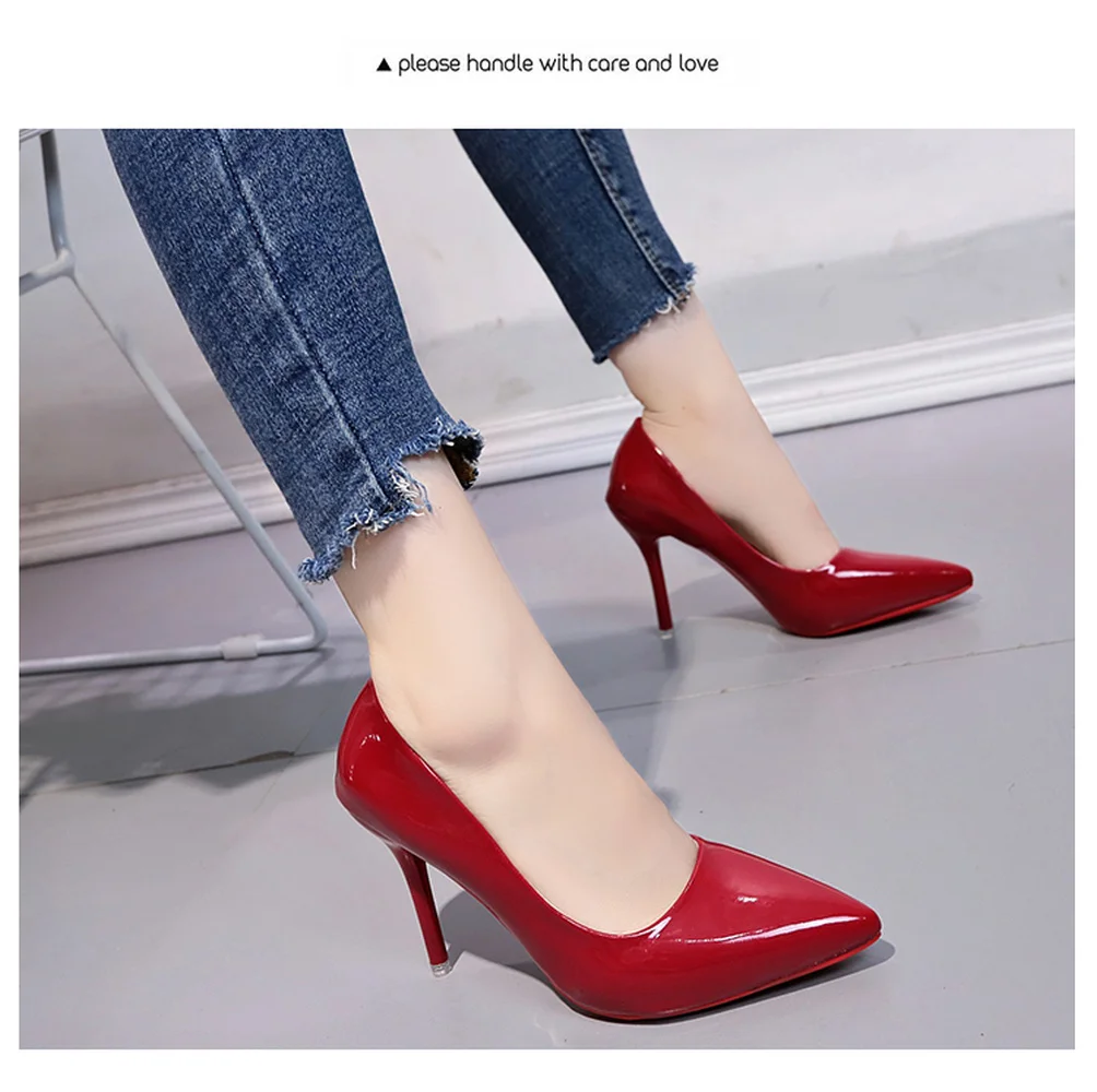 

High heels women's stiletto pointed shallow mouth 2022 new Korean version of all-match patent leather women's shoes