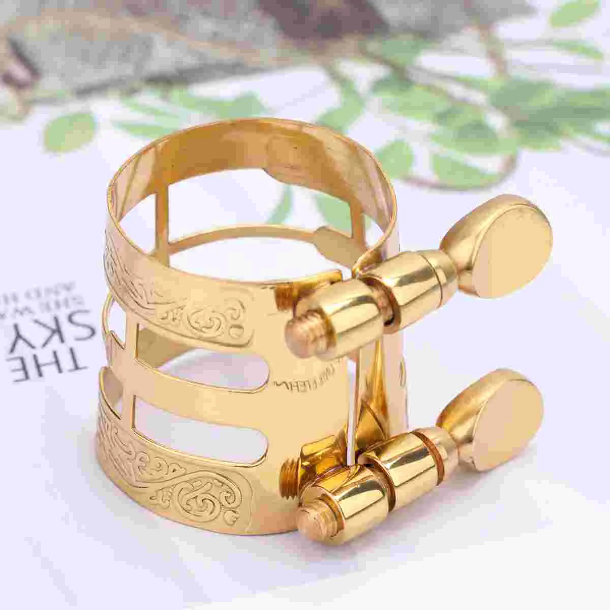 

Plastic Saxophone Alto Mouthpiece Card Nickel Plated Flute Head Cards Carving