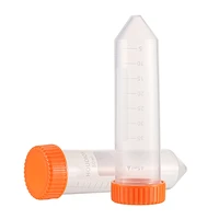 25pcsbag 50ml plastic screw cap conical bottom centrifuge test tube with scale for office school chemistry supplie