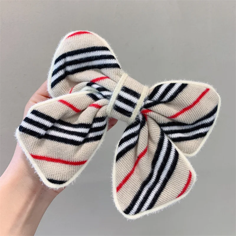 Заколка для волос из кашемира в британскую полоску английская лента женский