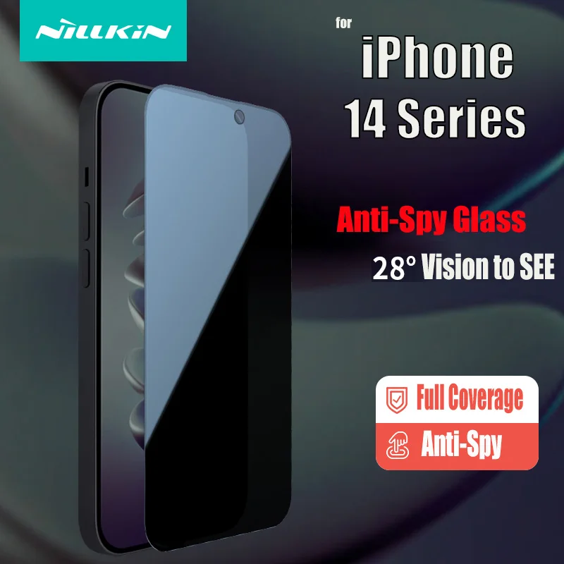 

for iPhone 14 Pro Max Glass Screen Protector Nillkin Full Coverage Anti Glare Privacy Protect Tempered Glass for iPhone14 Plus