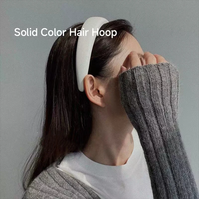 

Soft Leather Solid Color Headband Hairbands Vintage Women Smooth Non-slip Head Hoop Hair Hoop Headwear Fashion Hair Accessories
