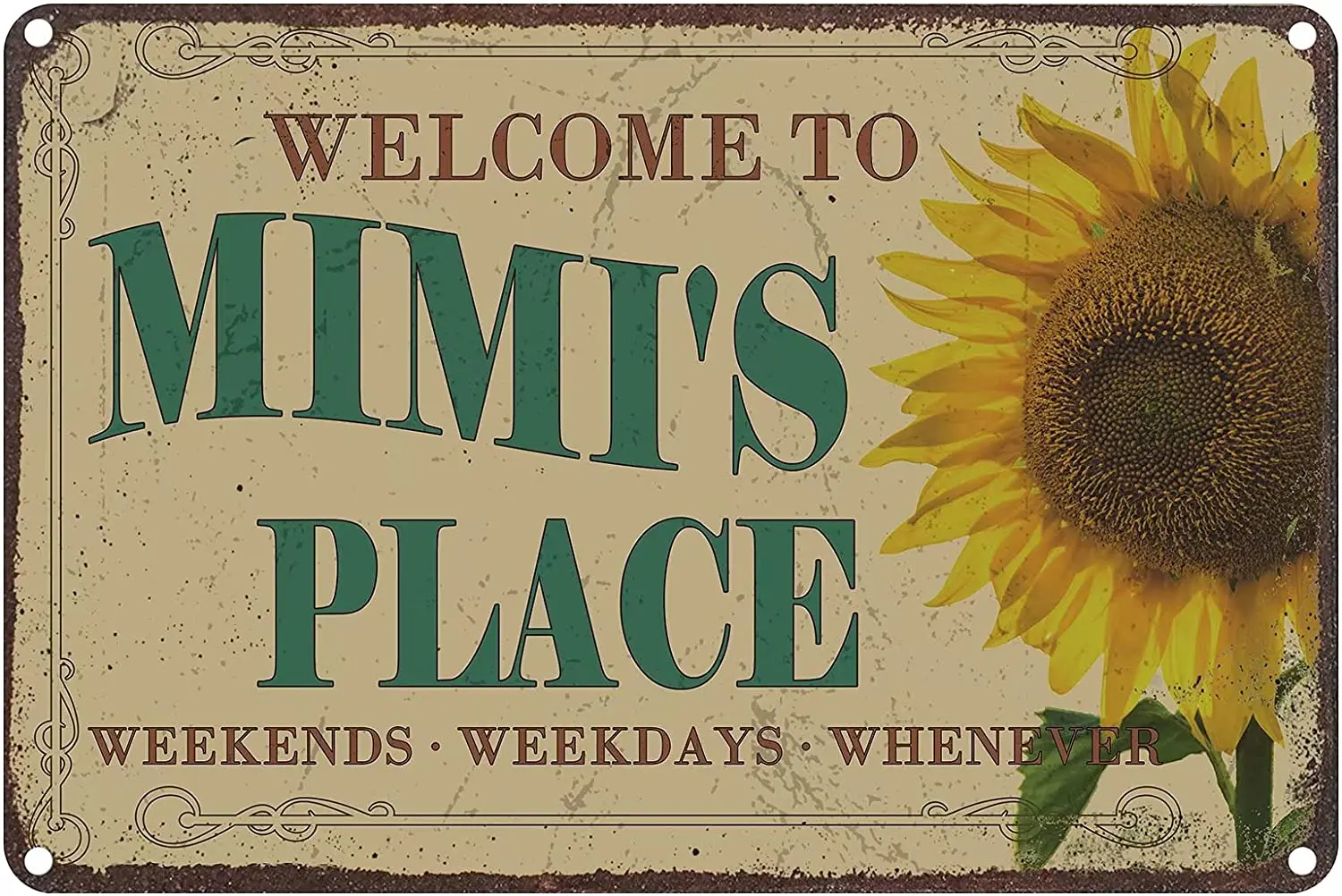 

Знак приветствия на крыльце-добро пожаловать на место Mimi винтажные жестяные знаки, Mimi, домашний декор для стен в виде подсолнуха