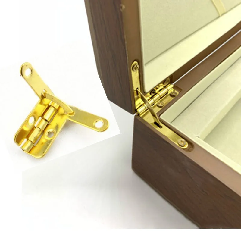 10Pcs Antique Bronze Hinge Support Frame Jewelry Wine Case Wooden Cigar Gift box lid 90 Degree Spring furniture Hardware