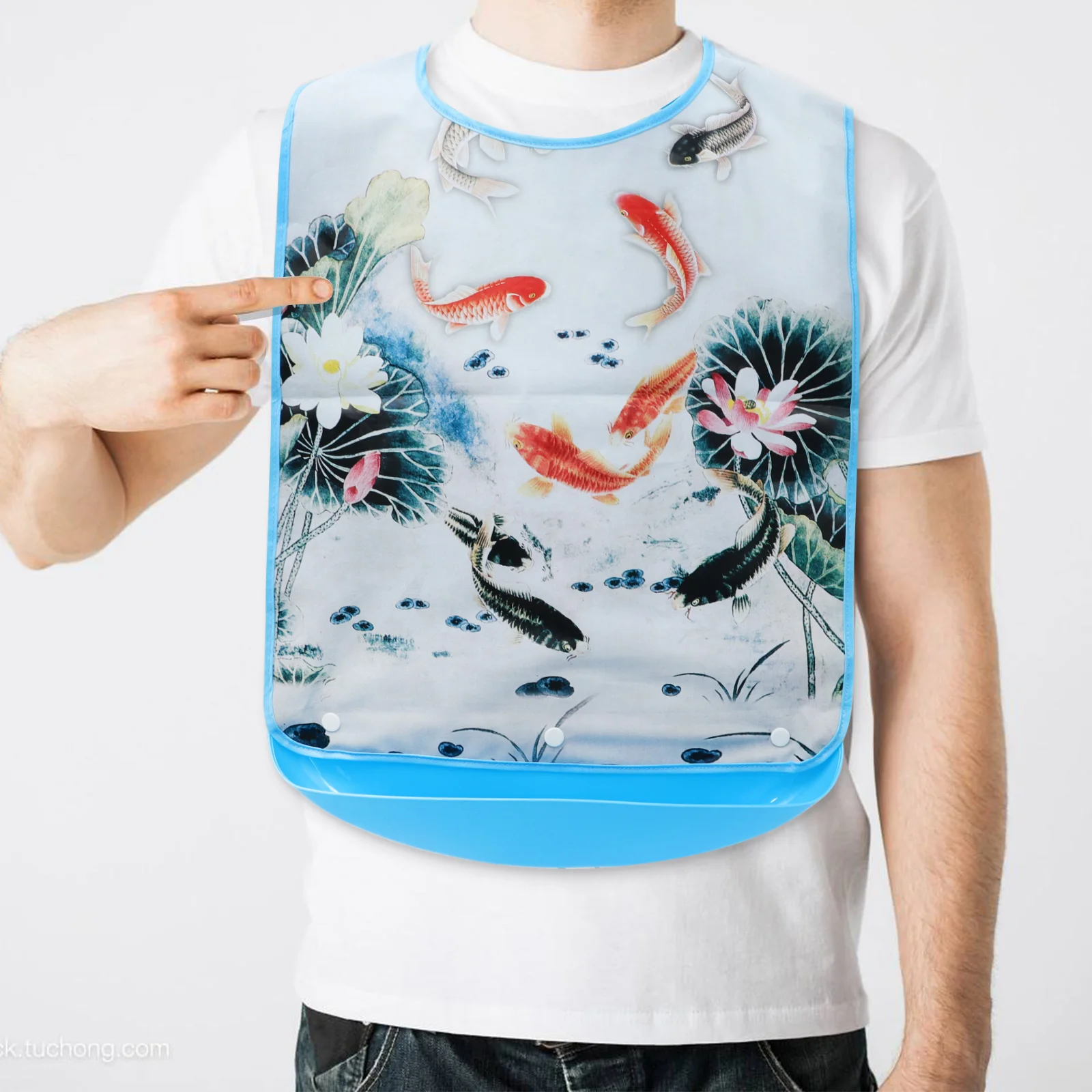 

3 D Old Man Bib Silicone Eating Apron Saliva Bag for Adults Washable Silica Gel with Catcher Reusable Waterproof