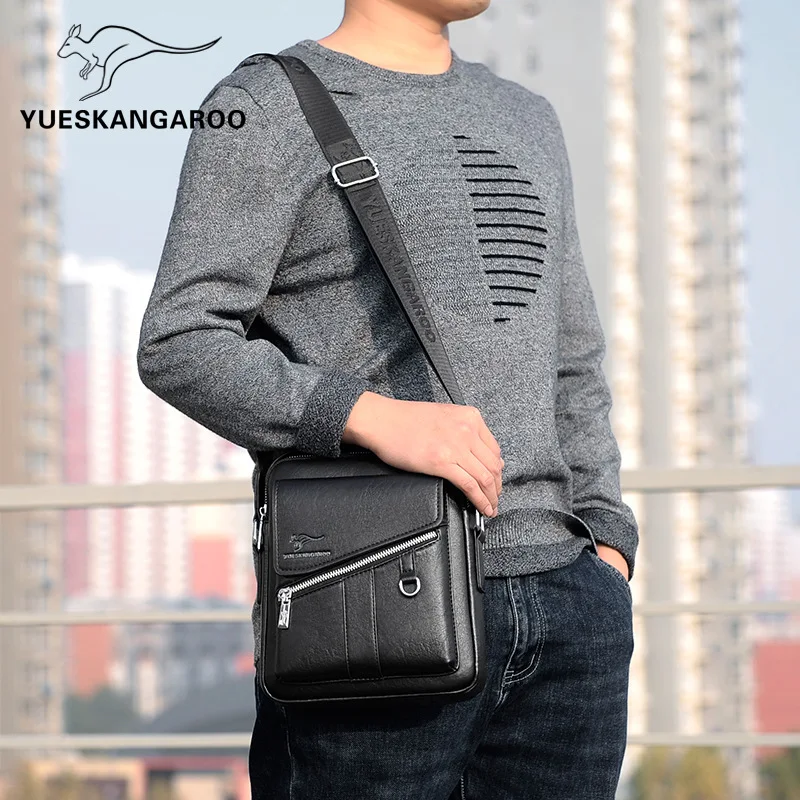 Luxury Genuine Leather Men's Shoulder Messenger Bag Vintage Crossbody Bags For Man Small Tote Bag Casual Male Handbag