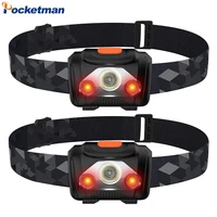 2 pack red and white dual light source led headlamp four speed outdoor mini headlight 3aaa not included