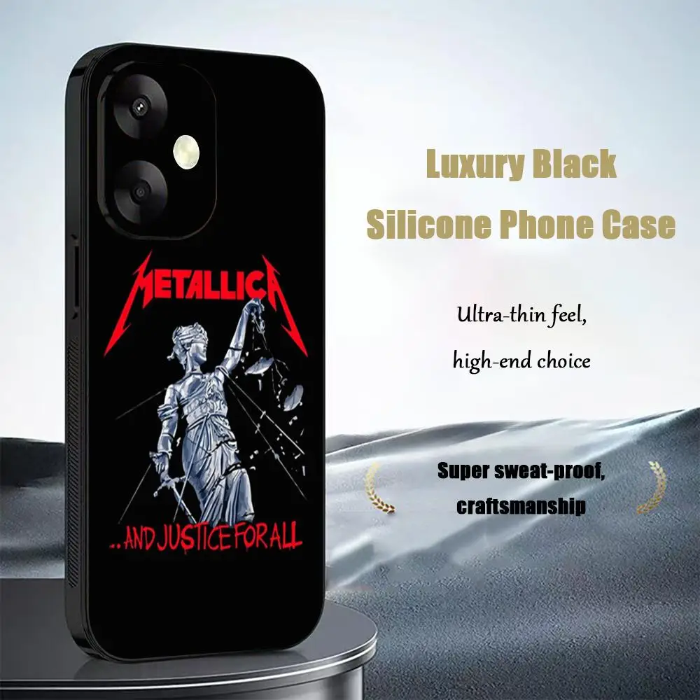 Фото Чехол для телефона Cool Band M-METALLICAS для Xiaomi Redmi 14C 13C 12C Note 15 14 13 12 11 Pro Plus S, мягкий черный чехол для телефона №3