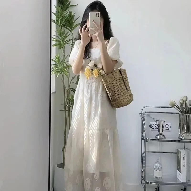 Женское платье SweetGentle новинка лета 2024 французская винтажная юбка средней длины с