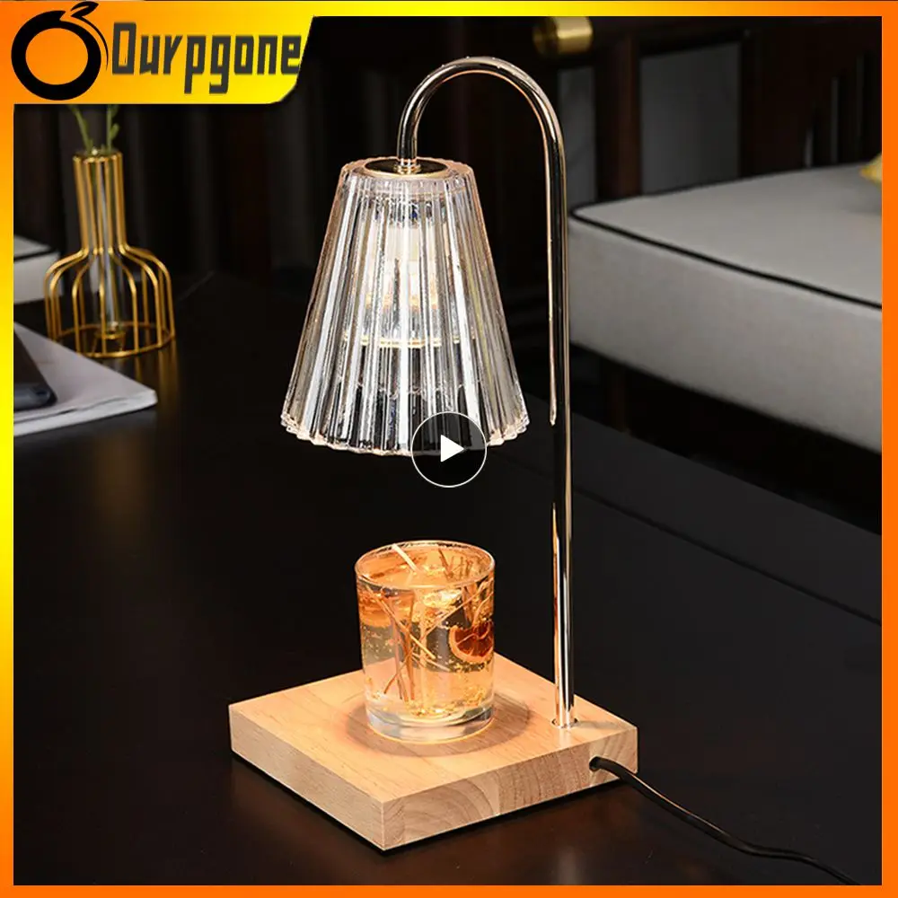 

Glass Crystal Indoor Lighting Lamp High Quality Square Wood Base A Candle Heater That Combines Practicality And Decoration