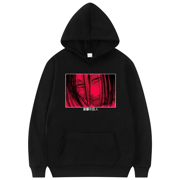 

Anime Attack on Titan Hoodie Shingeki No Kyojin Eren Yeager Print Sweatshirts Cartoon Titans Attack Graphic Printed Sweatshirt