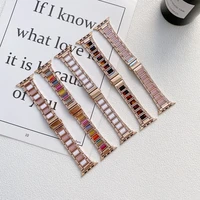luxury watch strap for apple watch for iwatch series 7se65 diamond watchband color resin strap series 7 iwatch strap