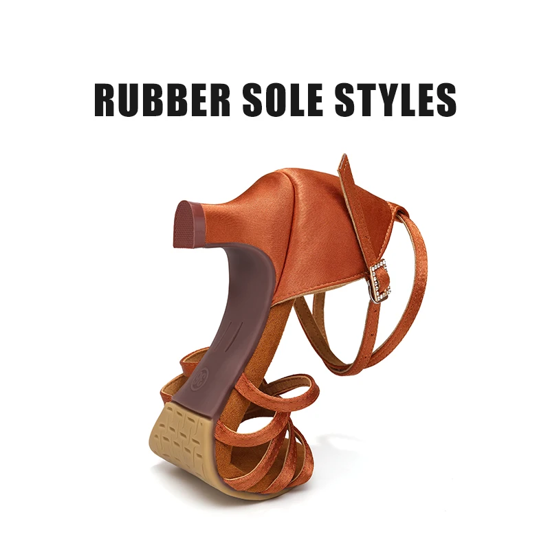 Женские танцевальные туфли для сальсы на среднем высоком каблуке и поддержкой