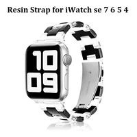 resin band for apple watch 44mm 40mm 41mm 45mm series se654 clear strap for iwatch 123 38mm 42mm bracelet watchband
