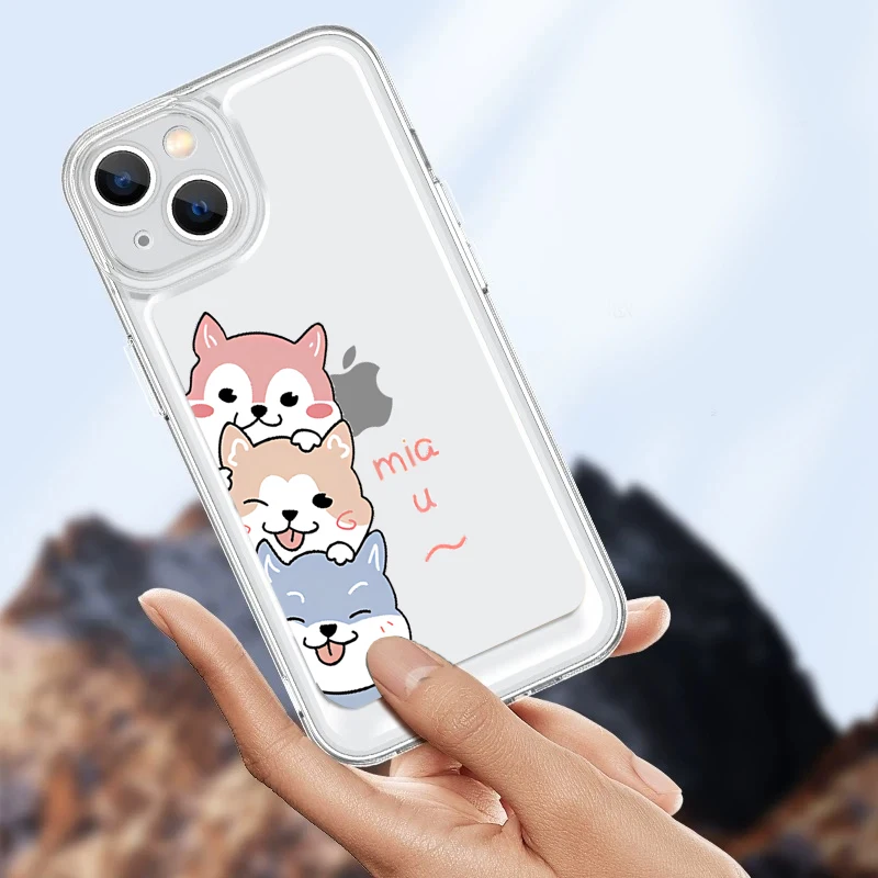 

Phone Case For IPhone 14 Plus 13 12 11 Pro Max X XR XS 7 8 Cute Cartoon Luxury Transparent Shockproo Silicone soft Back Cover