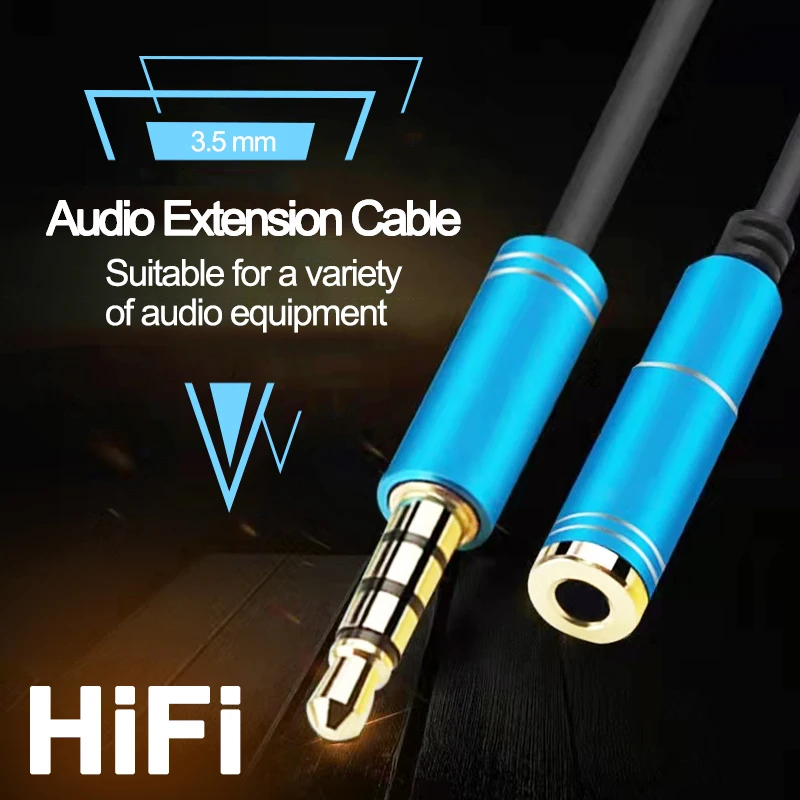 Отличный 3 5 мм аудио удлинитель разъем штекер-гнездо AUX кабель для наушников