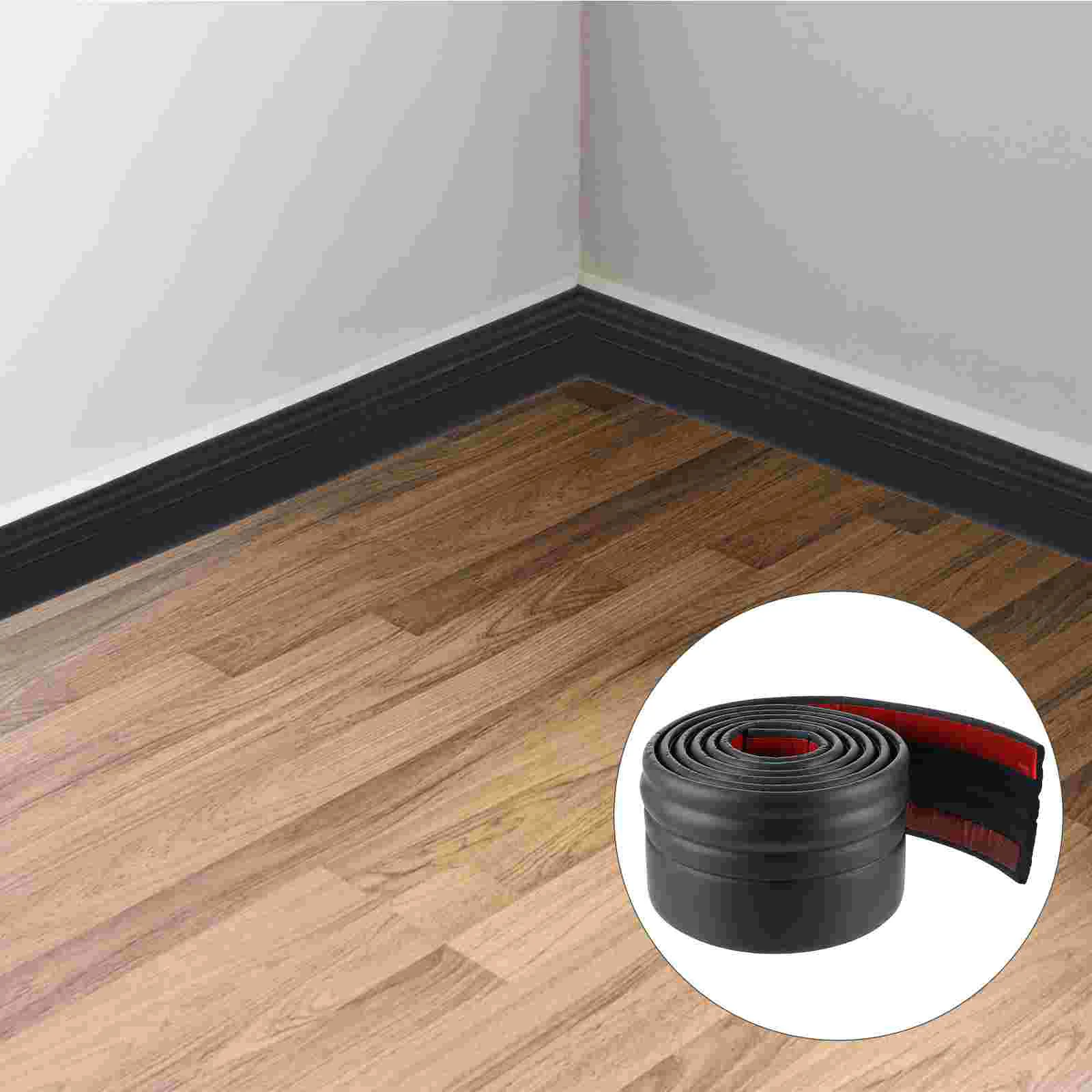 

Self-adhesive Baseboard Black Backsplash Trim Wall Foot Line Peel Stick Molding Nbr