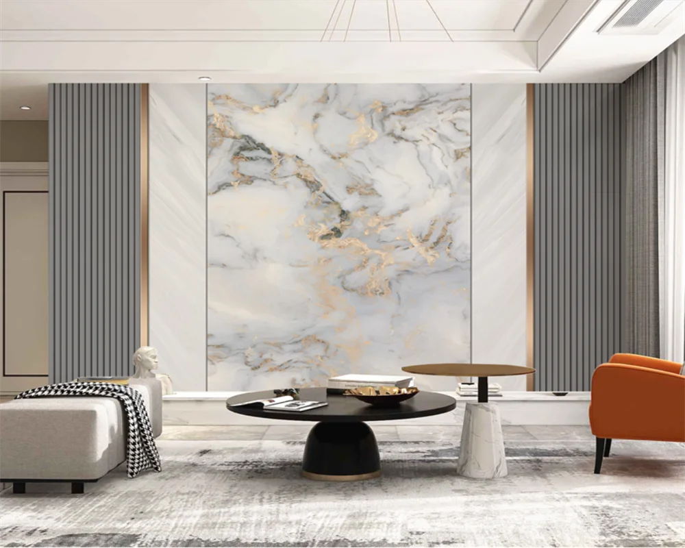 

Beibehang papel de parede Custom Modern New Imitation Marble Grille TV Background Atmospheric Bedroom Living Room Wallpaper