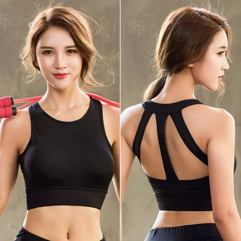

Fitness Yoga Push Up Sports Bra Sexy Cross Women Gym Running Padded Tank Top Athletic Vest Underwear Sports Bra Top Shirts