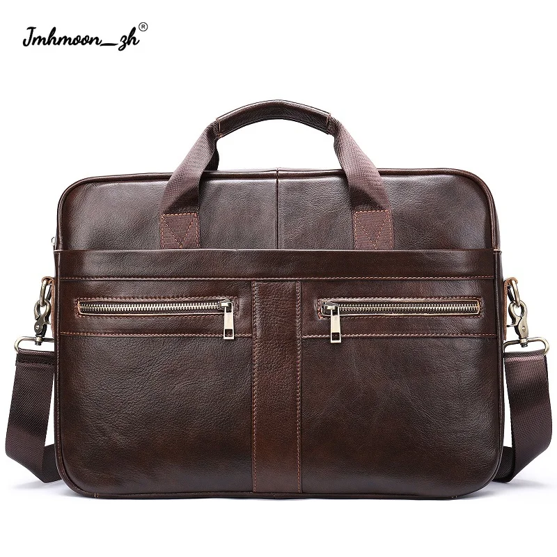 

Деловые Сумки из натуральной воловьей кожи для мужчин, портфель с верхним слоем из воловьей кожи, винтажная сумка для ноутбука 14 дюймов на р...