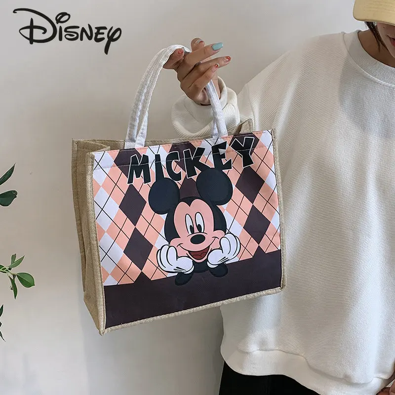 Disney 2023 New Women's Handbag Fashion High Quality Women's Shoulder Bag Popular Cartoon Casual Large Capacity Shopping Bag